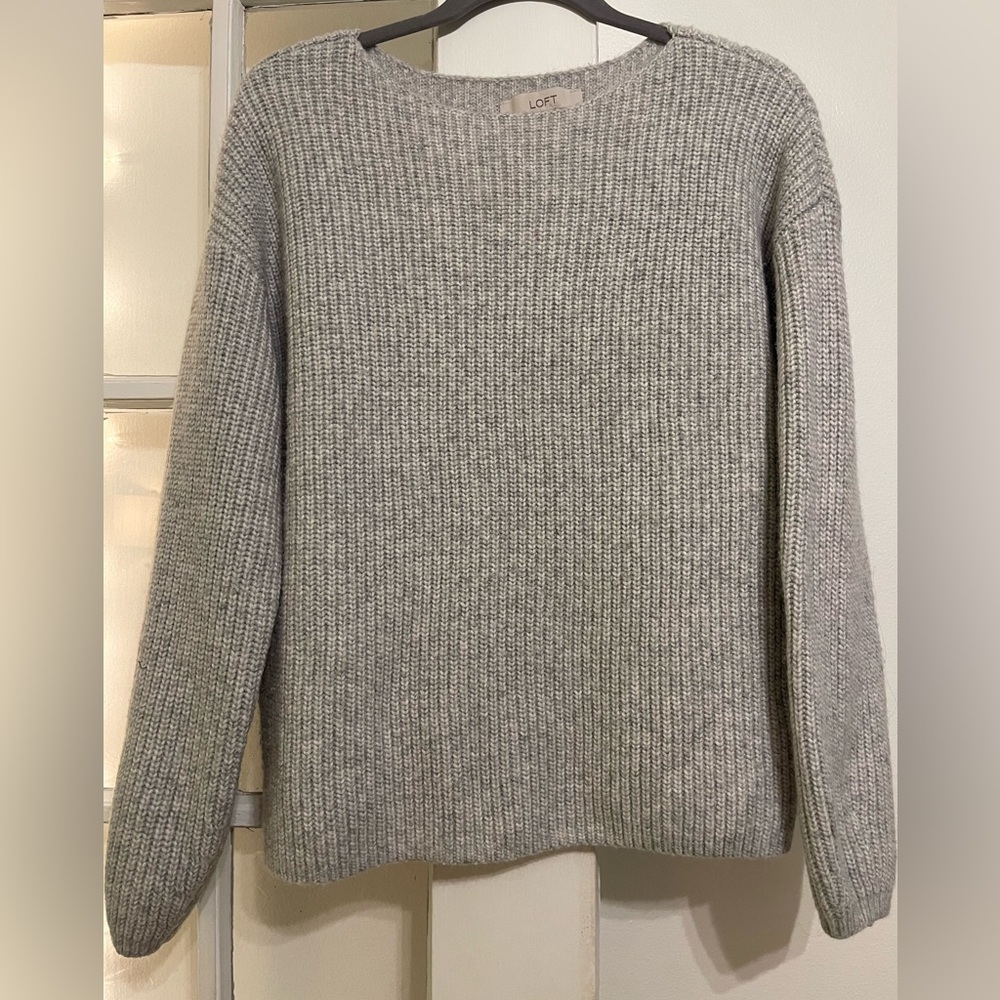 LOFT Gray Crewneck Sweater